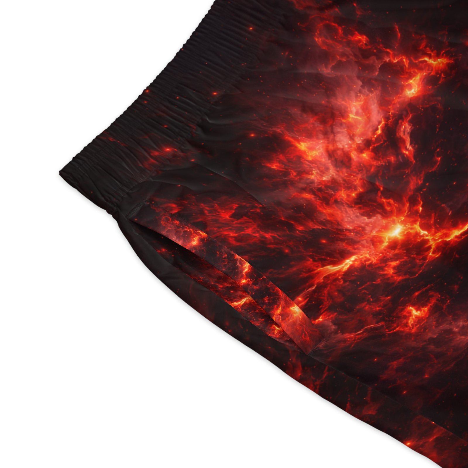 echoflame men's flame nebula jogger shorts — fiery all over print echoflame men's flame nebula jogger shorts — fiery all over print