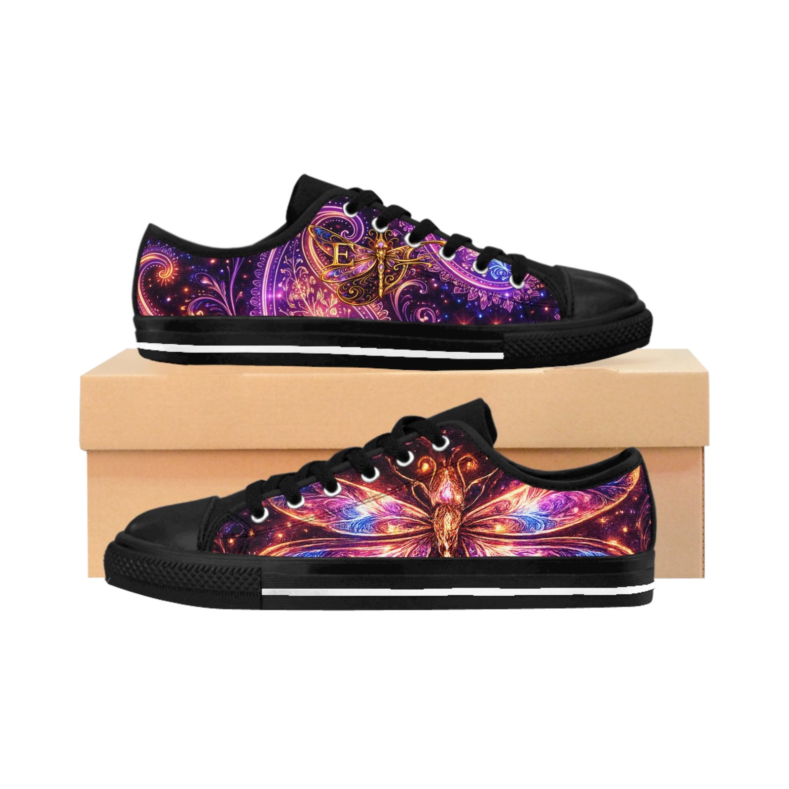echoflame draonfly galaxy sneakers — women's low top shoes echoflame draonfly galaxy sneakers — women's low top shoes