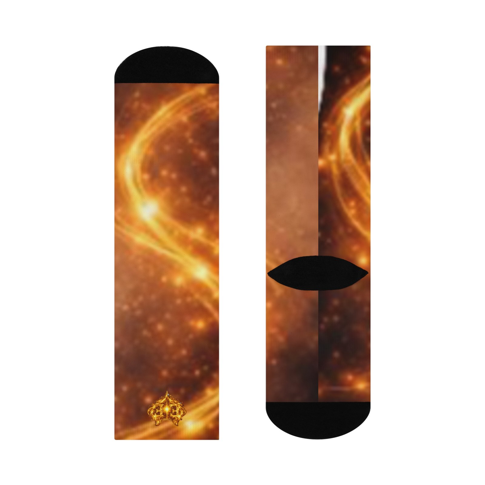 echoflame golden galaxy swirl cushioned crew socks | space nebula socks echoflame golden galaxy swirl cushioned crew socks | space nebula socks