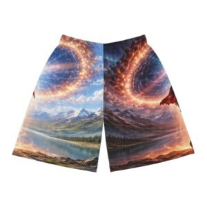 echoflame cosmic portal landscape shorts | basketball shorts