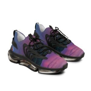 echoflame purple gradient wave men's mesh sneakers | athletic urban running shoes