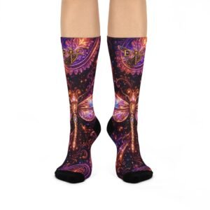echoflalme mystic dragonfly cushioned crew socks