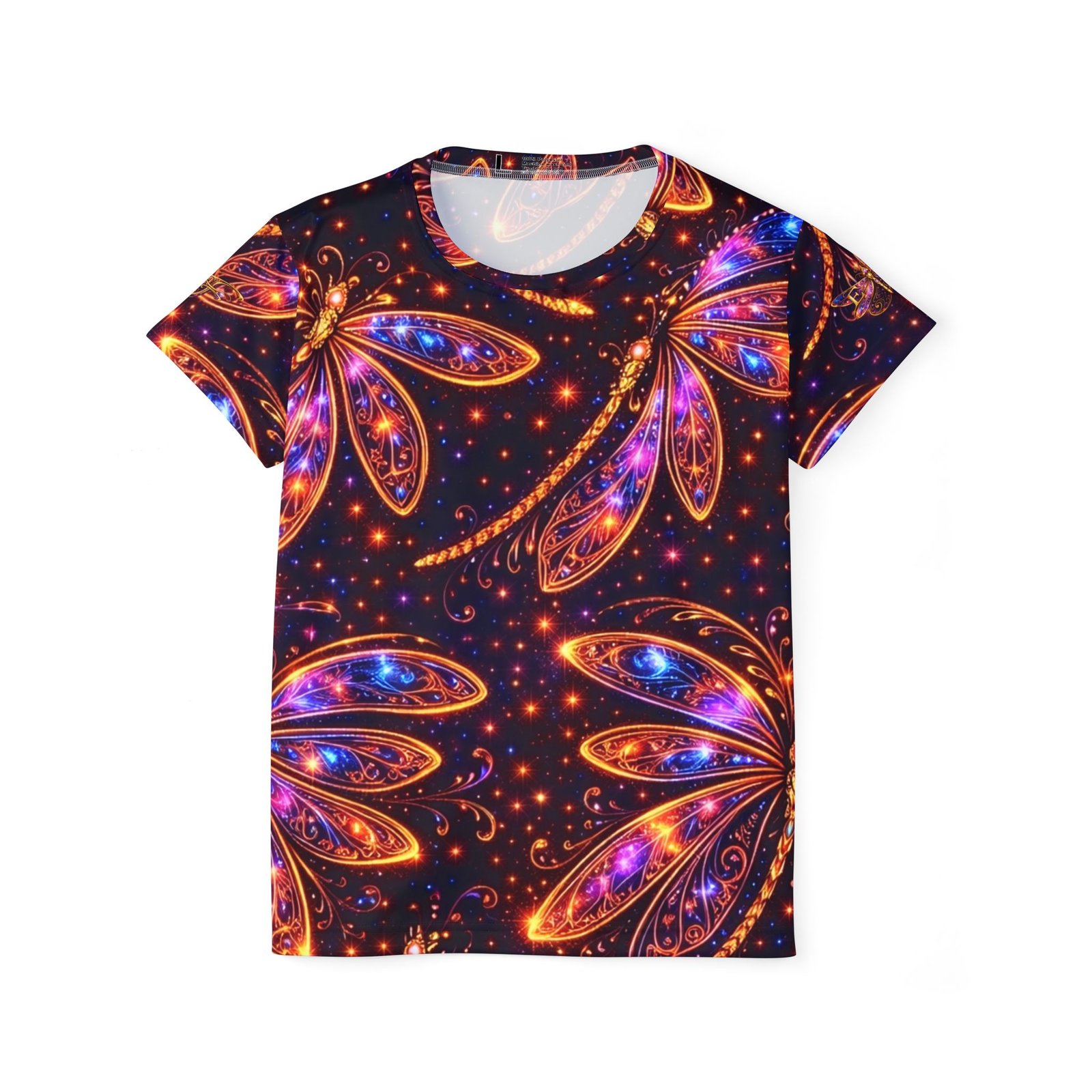 echoflame dragonfly galaxy women’s sports jersey — vibrant neon dragonfly all over print echoflame dragonfly galaxy women’s sports jersey — vibrant neon dragonfly all over print