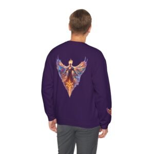 echoflame prism crewneck sweatshirt — colorful angel graphic