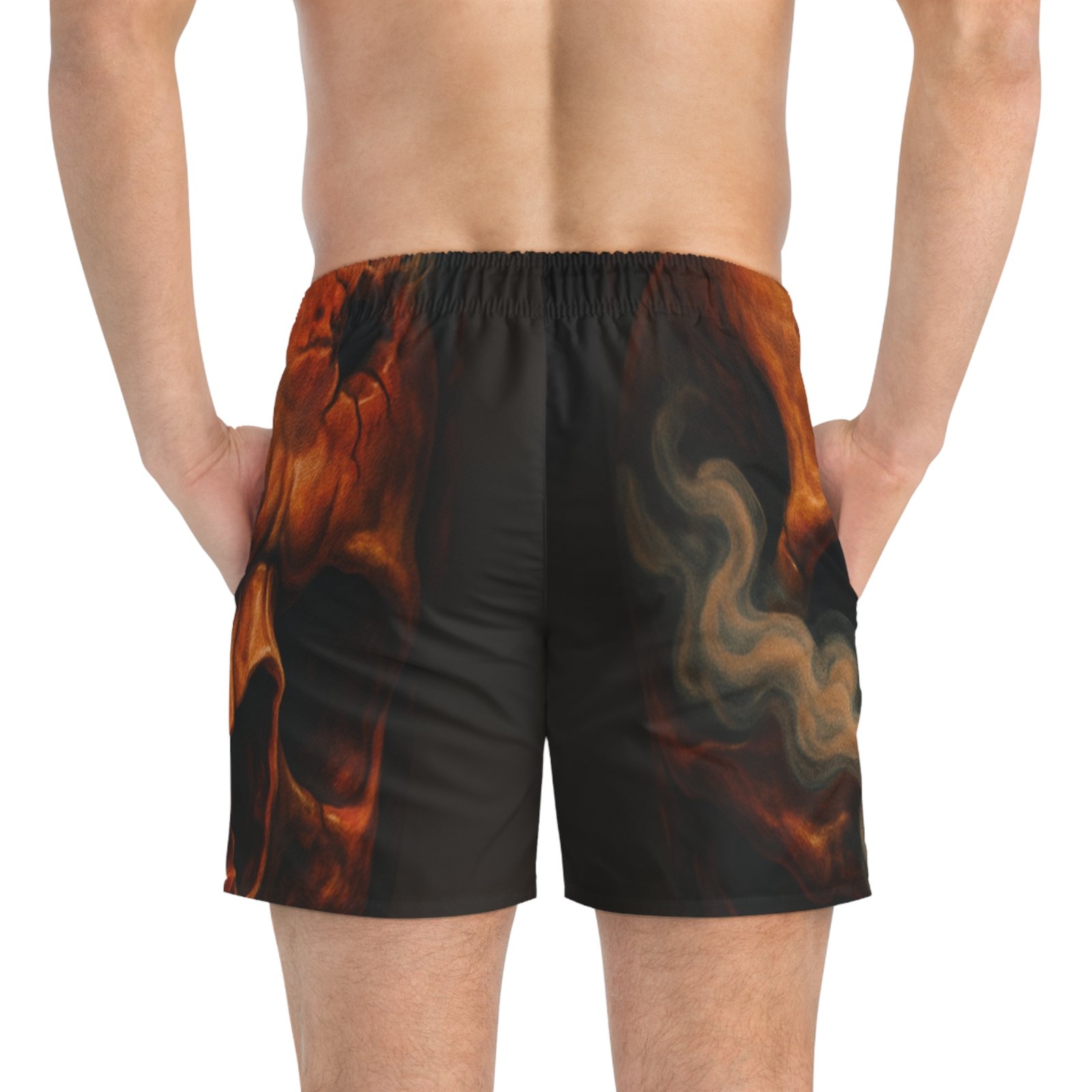 echoflame fire and ice mask swim trunks | flame duality all over print echoflame fire and ice mask swim trunks | flame duality all over print