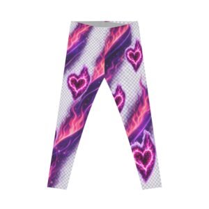 echoflame neon flaming hearts leggings | all over print