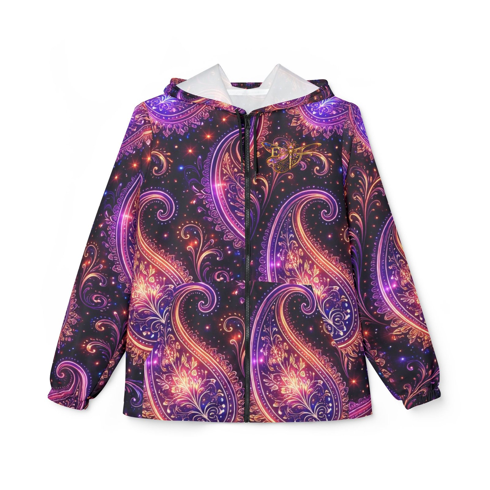 echoflame dragonfly paisley windbreaker jacket echoflame dragonfly paisley windbreaker jacket