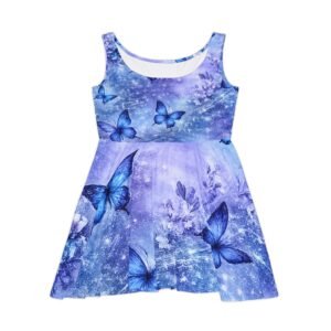 echoflame blue butterfly skater dress woman all over print aesthetic summer dress