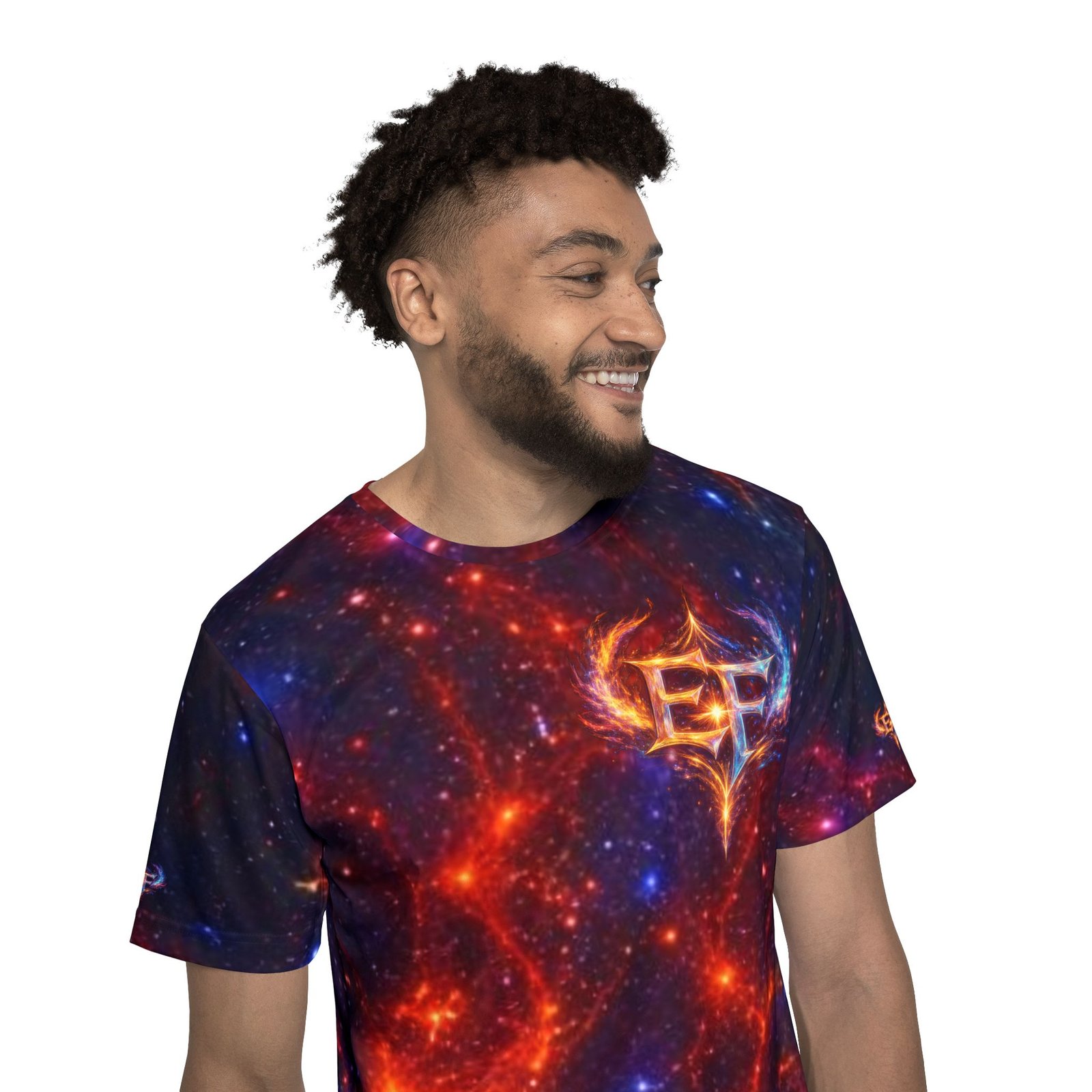 echoflame galaxy flame sports jersey — fiery cosmic all over print athletic tee echoflame galaxy flame sports jersey — fiery cosmic all over print athletic tee