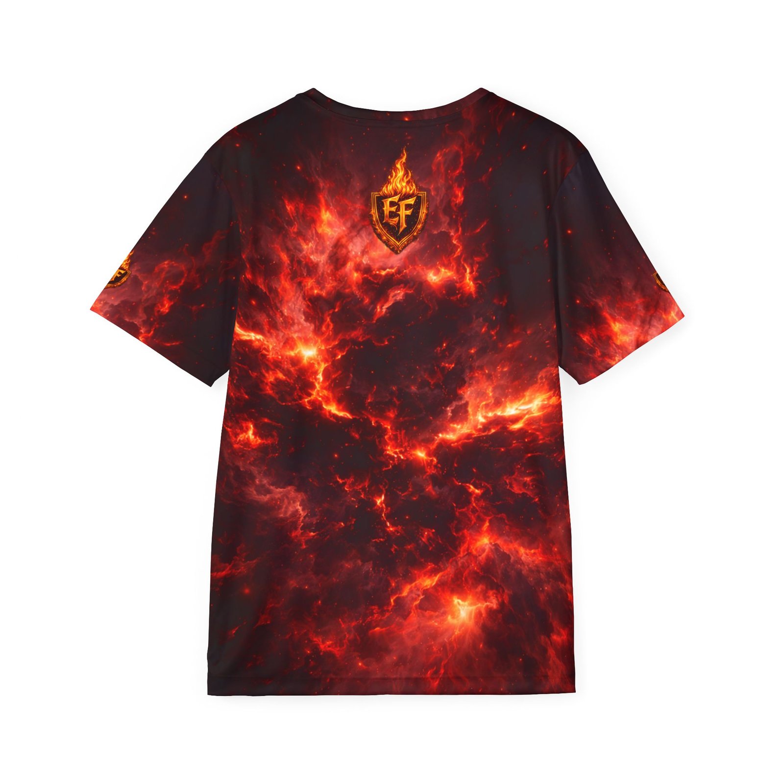 echoflame men's flame nebula sports jersey — fiery ef logo athletic tee echoflame men's flame nebula sports jersey — fiery ef logo athletic tee