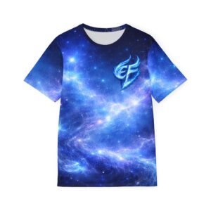 echoflame galaxy flame logo tee — men's cosmic sports jersey