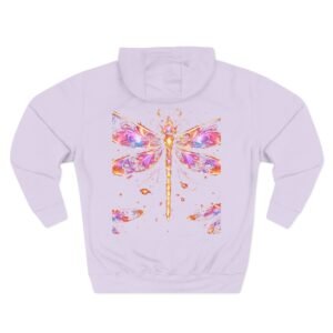 echoflame dragonfly watercolor hoodie — vibrant floral dragonfly fleece pullover