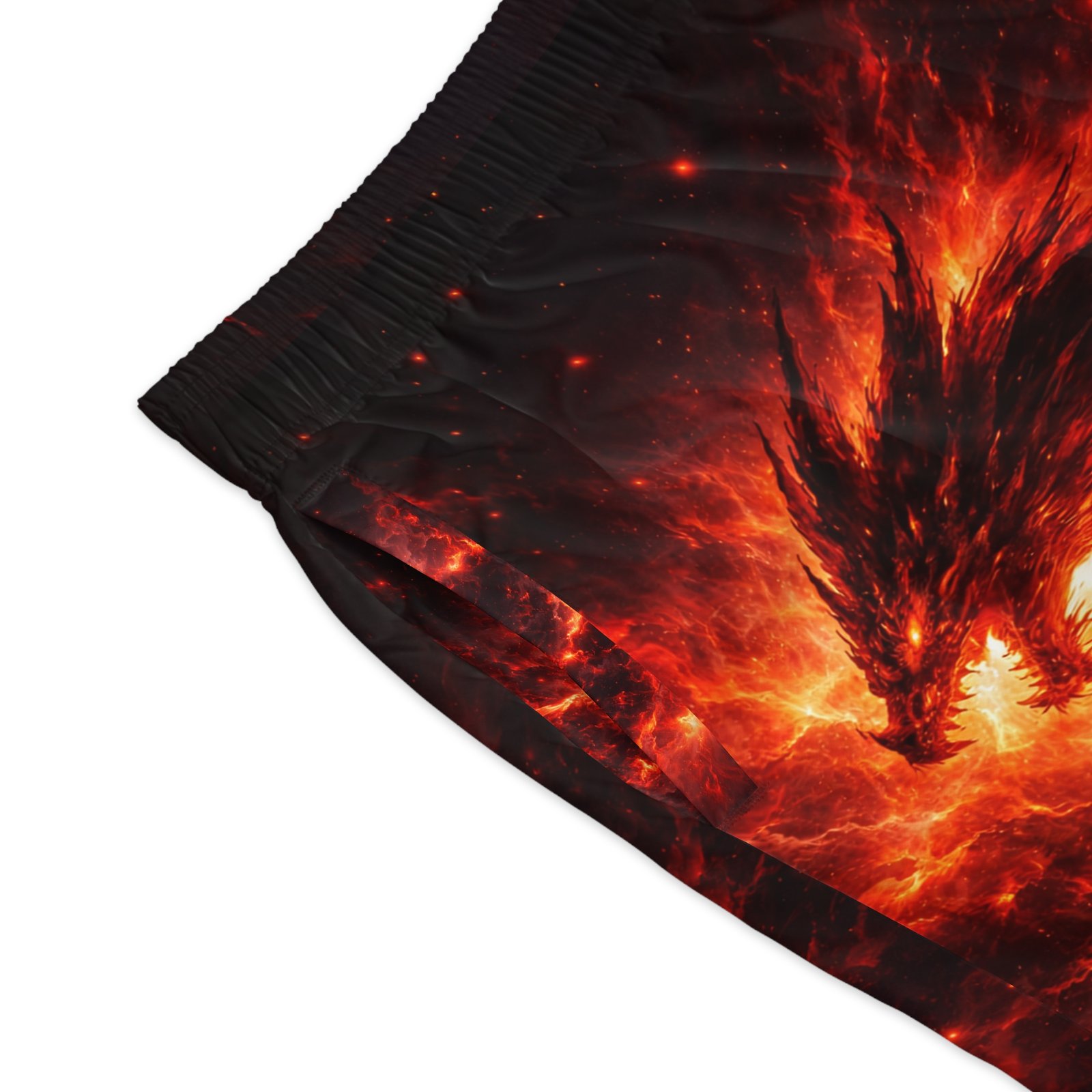 echoflame fire dragon jogger shorts — fiery all over print men's athletic shorts echoflame fire dragon jogger shorts — fiery all over print men's athletic shorts