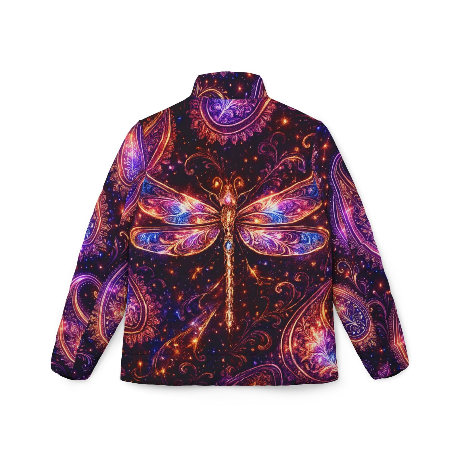 echoflame dragonfly paisley puffer jacket — women's winter coat echoflame dragonfly paisley puffer jacket — women's winter coat
