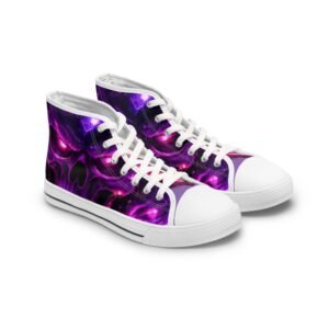 echoflame purple galaxy swirl women's high top sneakers | space nebula pattern