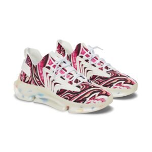 echoflame women's mesh sneakers abstract pink & purple swirl athletic shoes