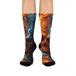 echoflame flaming skull socks | fire and smoke crew socks