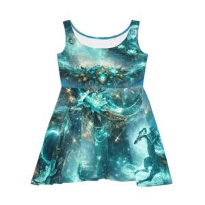 echoflame teal pegasus fantasy dress | skater dress