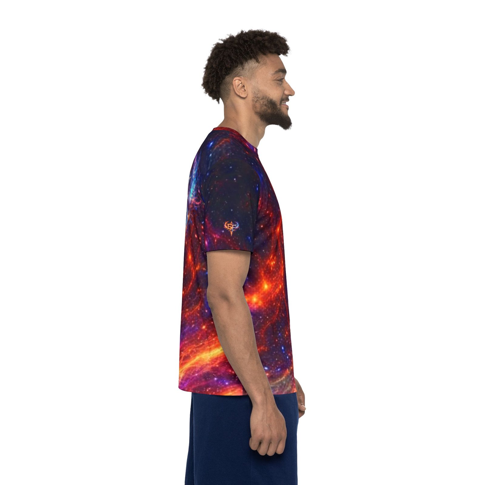 echoflame galaxy flame sports jersey — fiery cosmic all over print athletic tee echoflame galaxy flame sports jersey — fiery cosmic all over print athletic tee