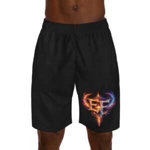echoflame men's jogger shorts — fiery emblem athletic shorts