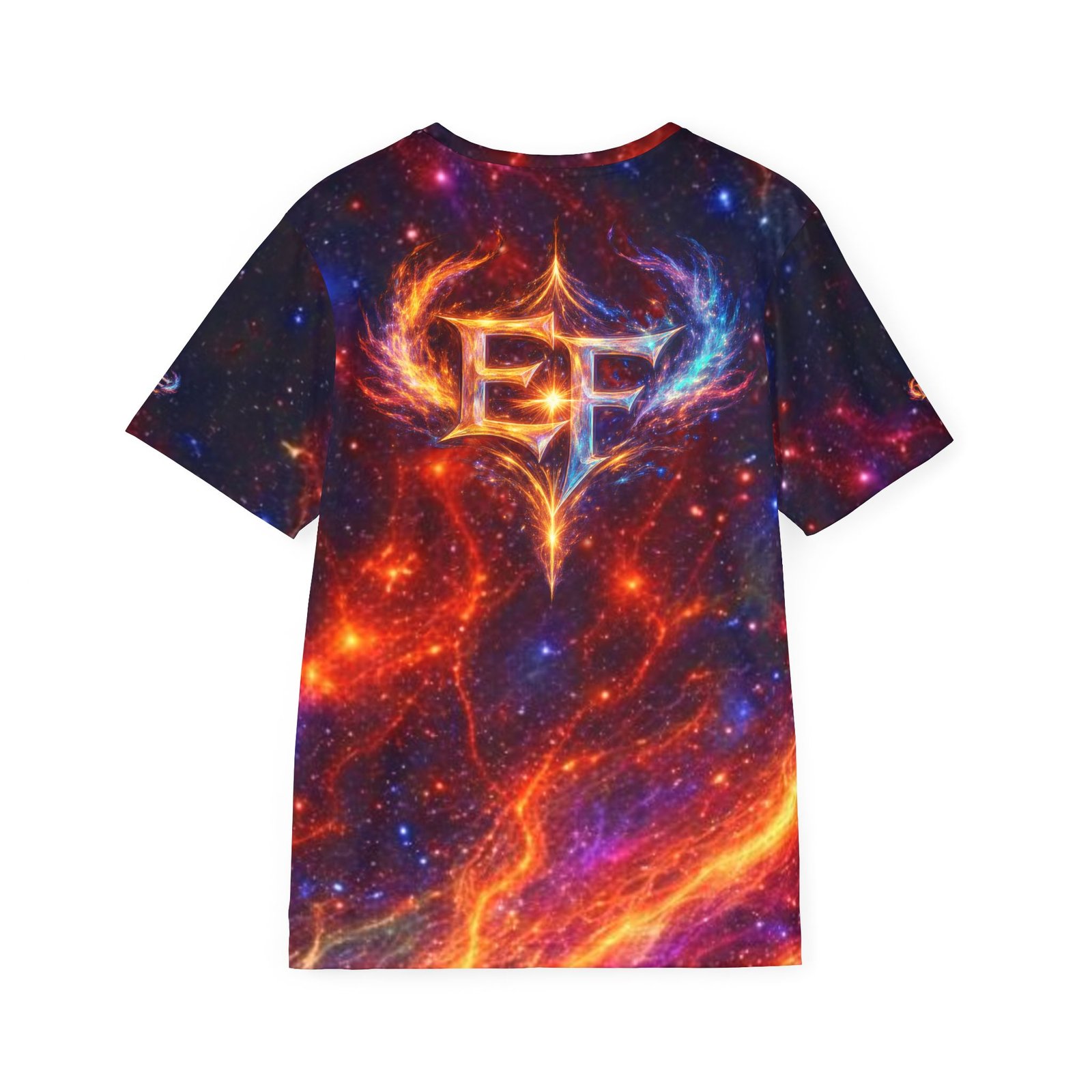 echoflame galaxy flame sports jersey — fiery cosmic all over print athletic tee echoflame galaxy flame sports jersey — fiery cosmic all over print athletic tee