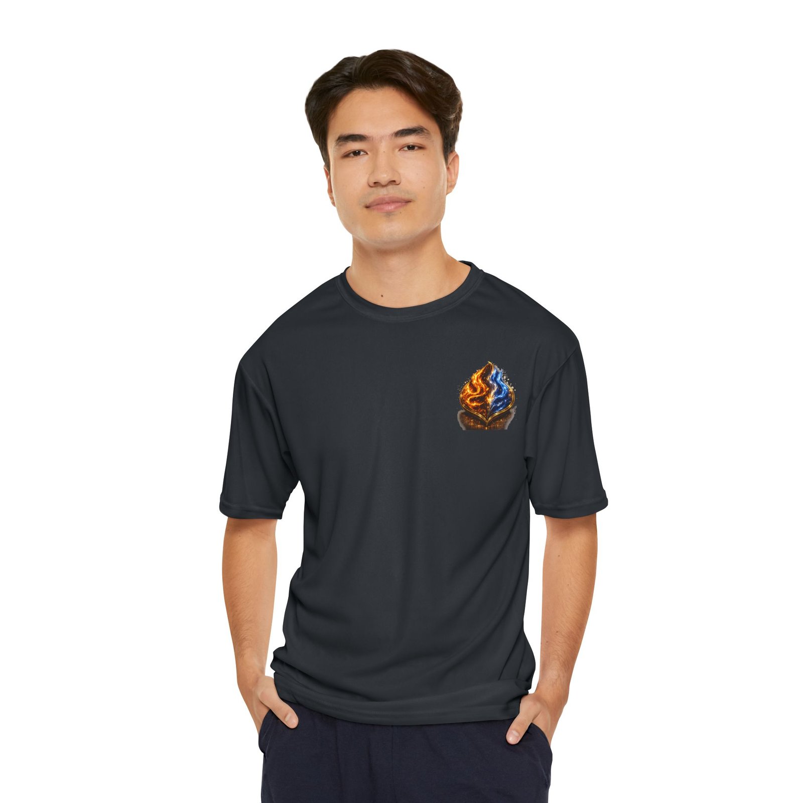 echoflame fire and ice flame graphic t shirt | small chest & upper back print echoflame fire and ice flame graphic t shirt | small chest & upper back print
