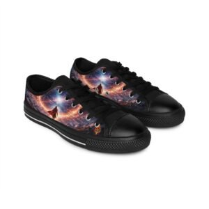 echoflame mystic stargazer cloak men's sneakers | cosmic fantasy landscape, night sky