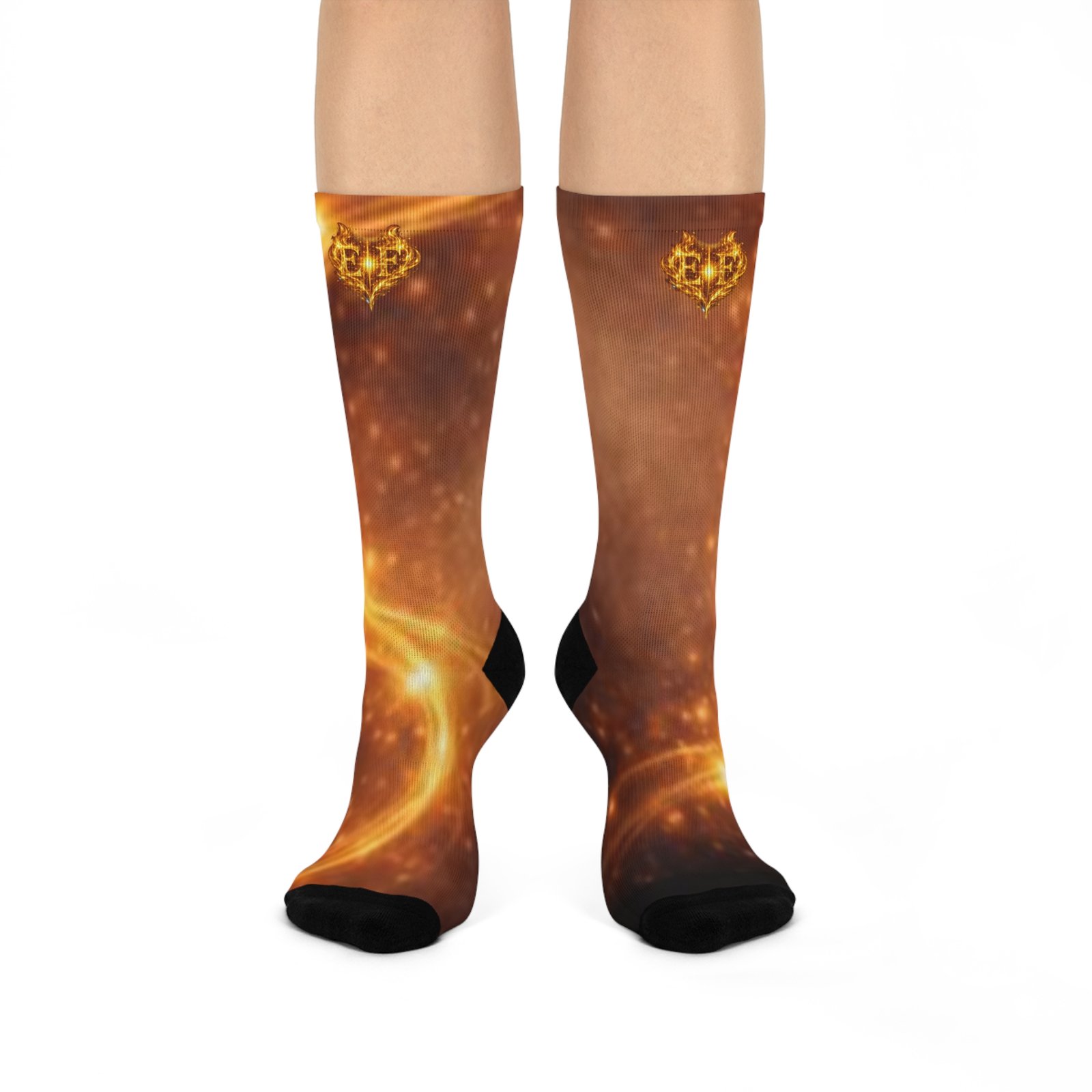 echoflame golden galaxy swirl cushioned crew socks | space nebula socks echoflame golden galaxy swirl cushioned crew socks | space nebula socks