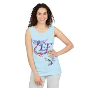 echoflame dragonfly monogram ef tank top — watercolor fantasy graphic