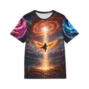 echoflame cosmic ascension men's jersey — galactic angel aop sports shirt