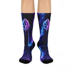 echoflame galactic neon crystal crew socks | space aura pattern
