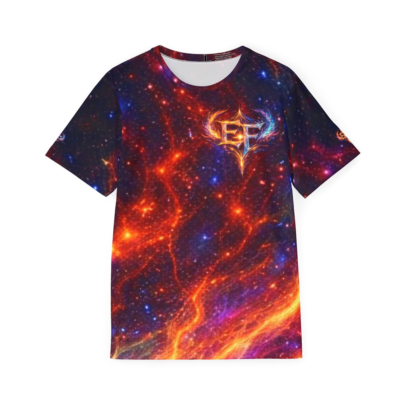 echoflame galaxy flame sports jersey — fiery cosmic all over print athletic tee echoflame galaxy flame sports jersey — fiery cosmic all over print athletic tee