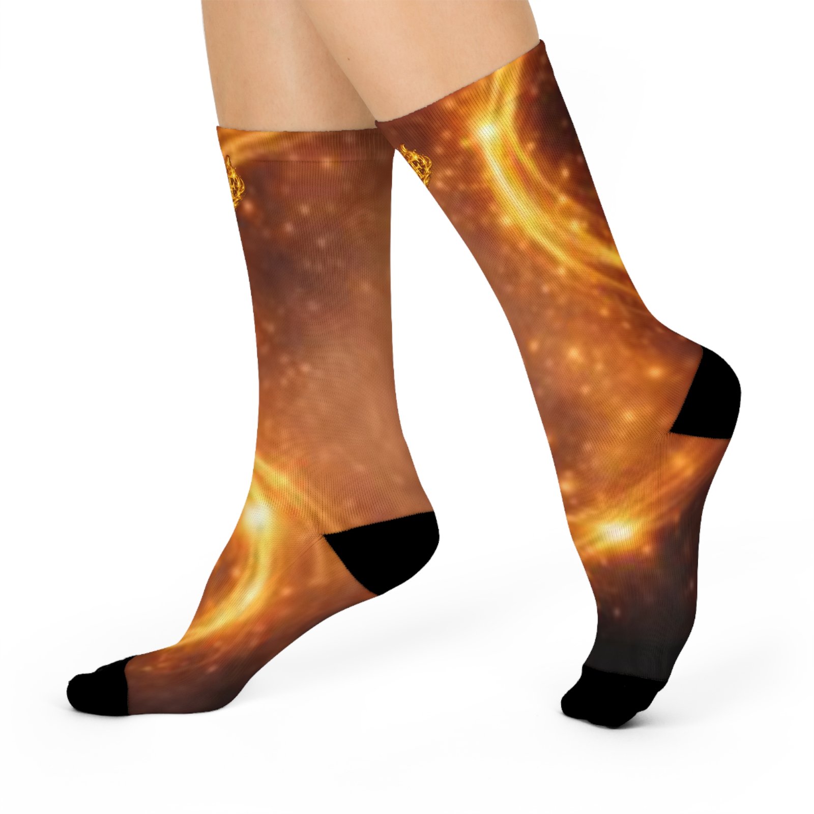 echoflame golden galaxy swirl cushioned crew socks | space nebula socks echoflame golden galaxy swirl cushioned crew socks | space nebula socks