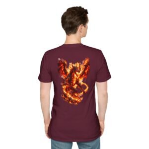 echoflame inferno dragon t shirt — fiery phoenix style dragon graphic tee