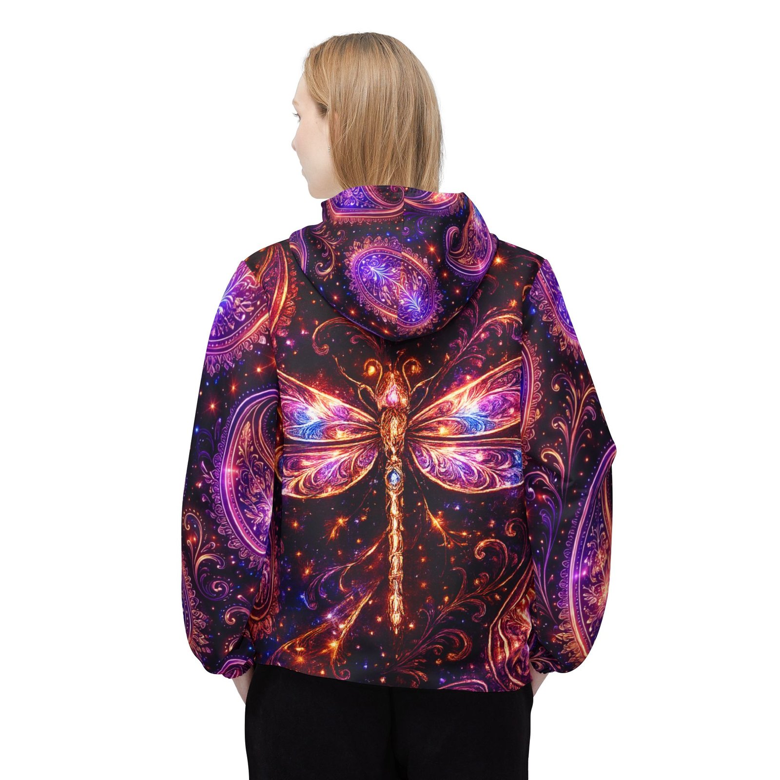 echoflame dragonfly paisley windbreaker jacket echoflame dragonfly paisley windbreaker jacket