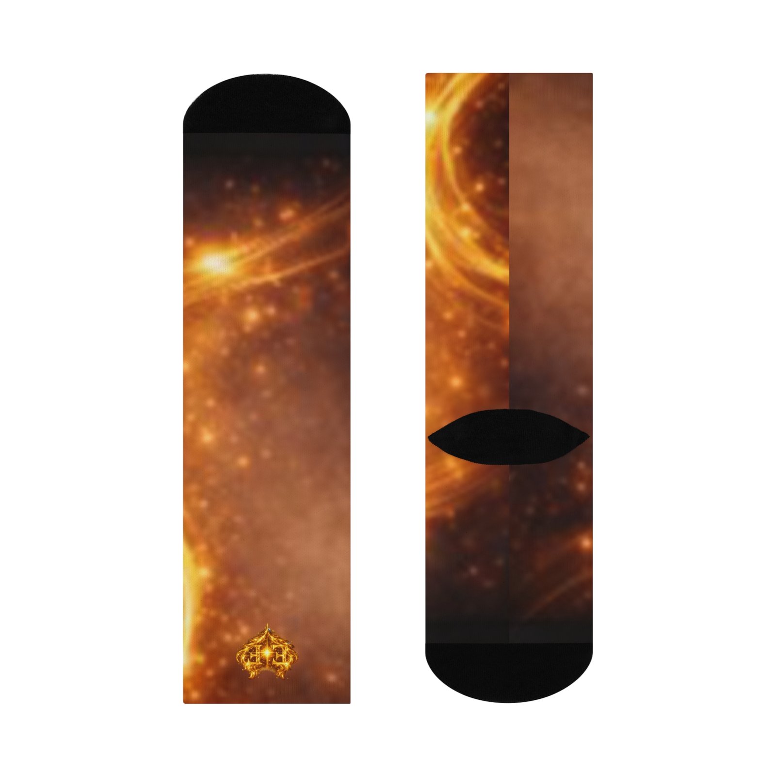 echoflame golden galaxy swirl cushioned crew socks | space nebula socks echoflame golden galaxy swirl cushioned crew socks | space nebula socks