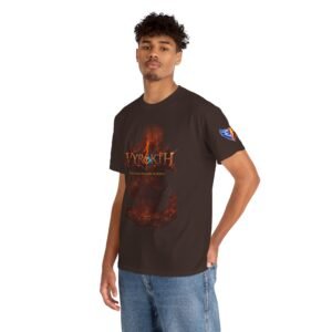 echoflame vyrakth dragon silhouette tee — vyrakth fantasy dragon graphic t shirt