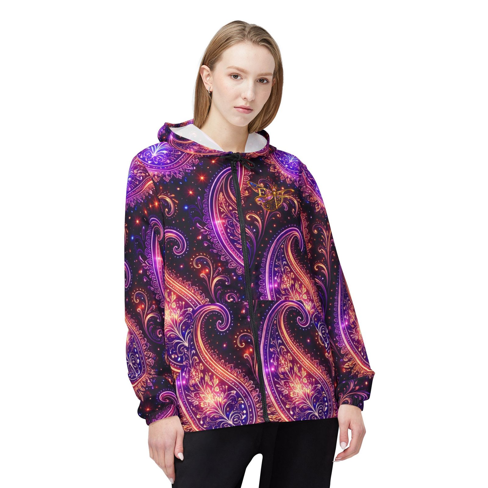 echoflame dragonfly paisley windbreaker jacket echoflame dragonfly paisley windbreaker jacket