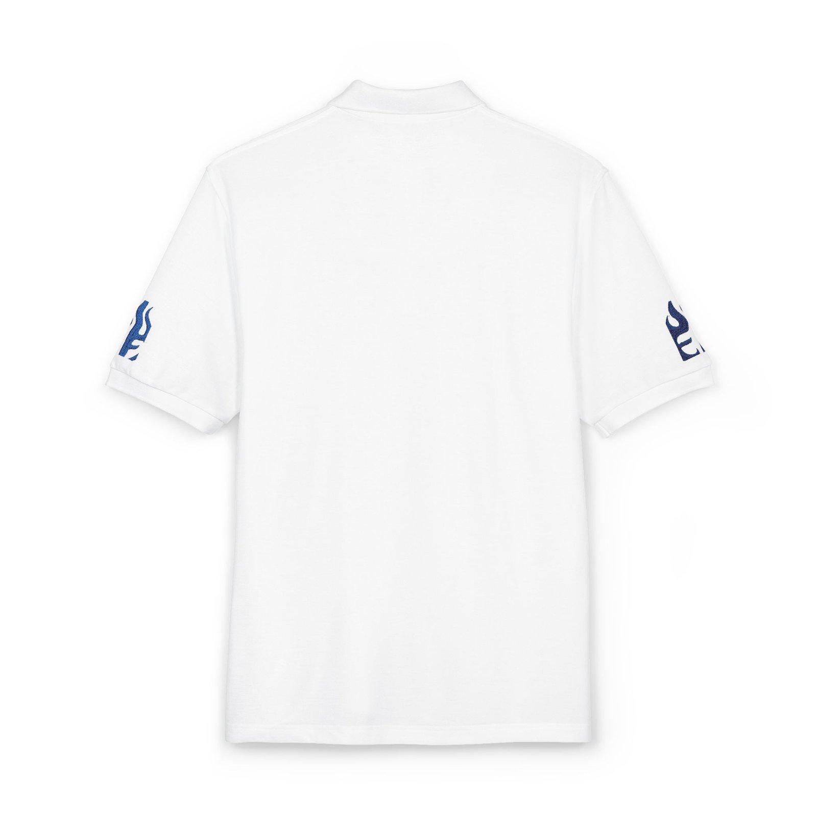 echoflame blue tribal flame embroidery polo shirt | embroidered logo polo echoflame blue tribal flame embroidery polo shirt | embroidered logo polo