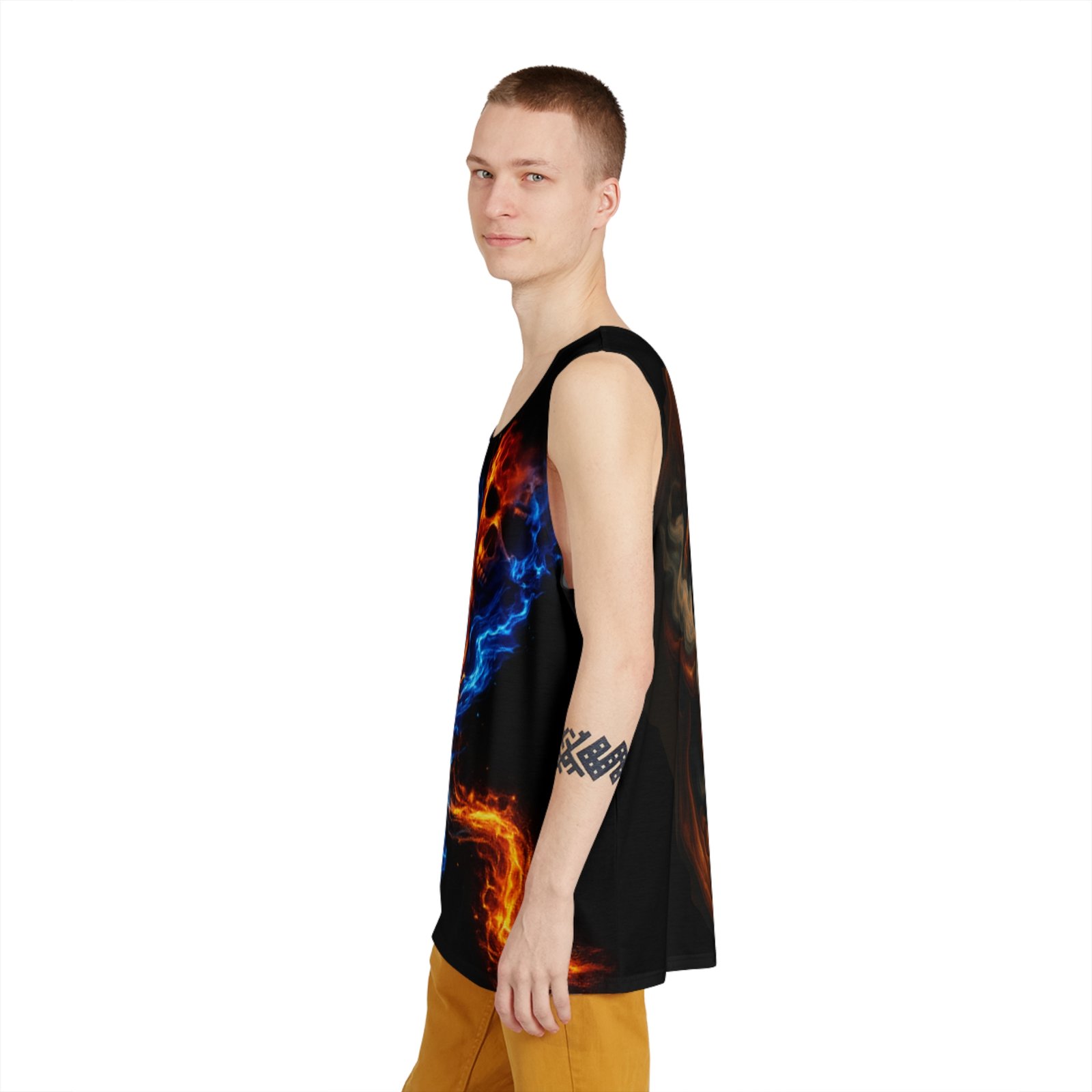 echoflame smoking skull tank | all over print echoflame smoking skull tank | all over print