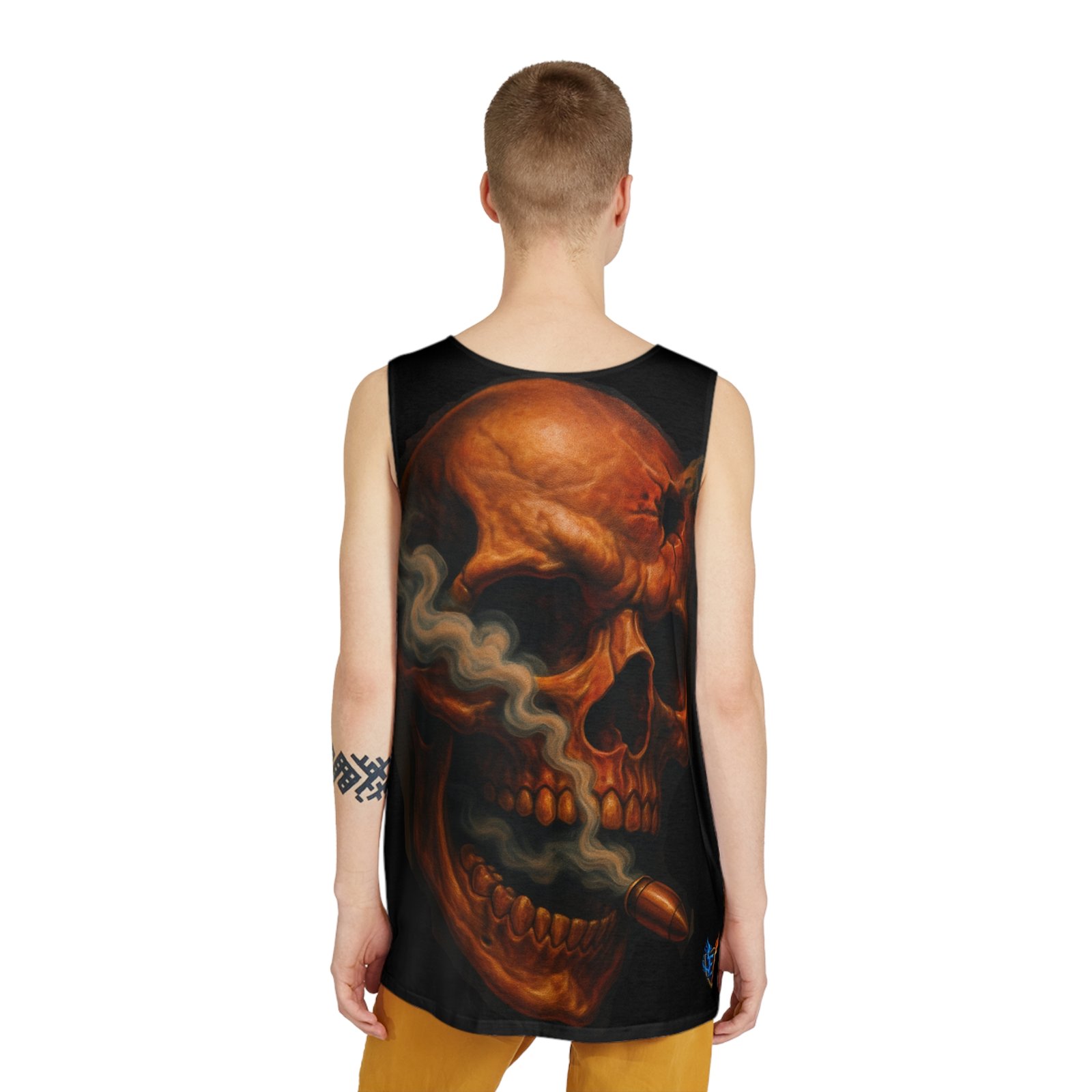 echoflame smoking skull tank | all over print echoflame smoking skull tank | all over print
