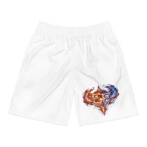 echoflame men's athletic shorts with fiery emblem — breathable jogger shorts