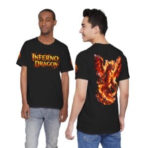 echoflame inferno dragon t shirt — fiery phoenix style dragon graphic tee