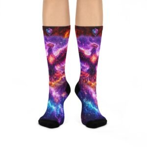echoflame galaxy nebula phoenix cushioned crew socks