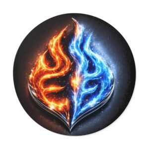 echoflame round vinyl stickers