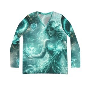 echoflame mystic pegasus v neck long sleeve — celestial fantasy women's shirt