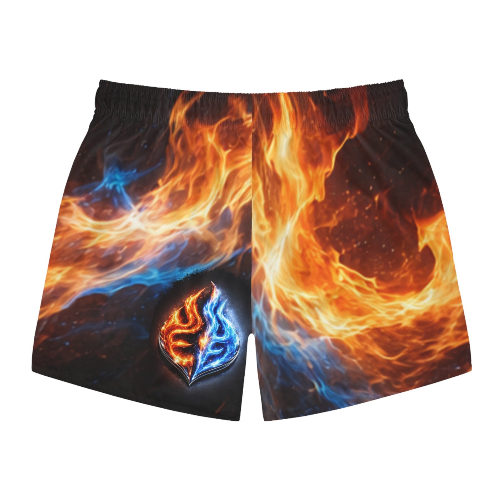 echoflame fire and ice emblem swim trunks | flame wave all over print echoflame fire and ice emblem swim trunks | flame wave all over print