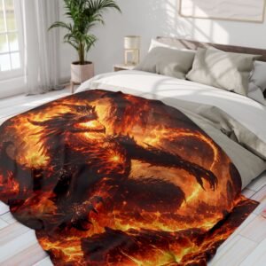 echoflame fiery phoenix fleece blanket