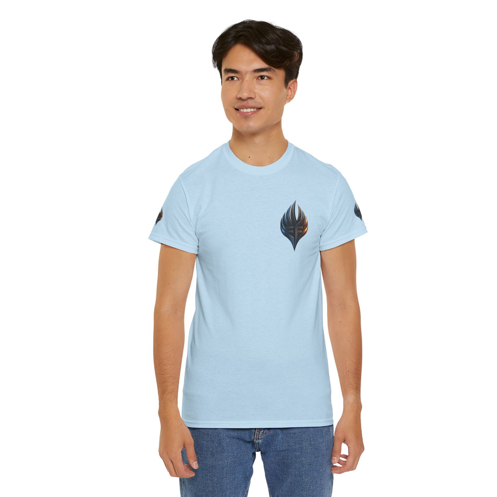 echoflame ember crest tee — minimal flame logo graphic t shirt echoflame ember crest tee — minimal flame logo graphic t shirt