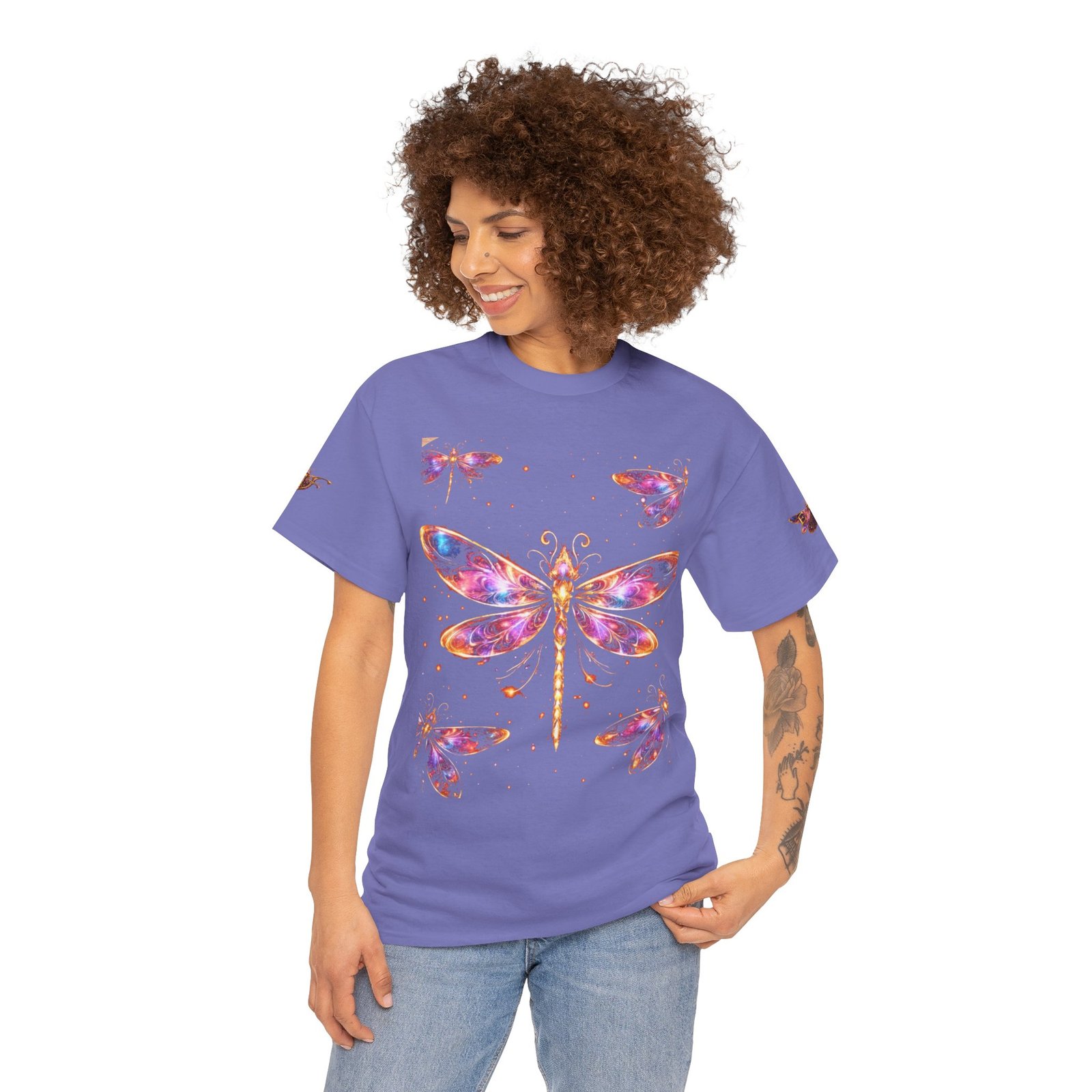 echoflame dragonfly watercolor tee — colorful boho nature t‑shirt echoflame dragonfly watercolor tee — colorful boho nature t‑shirt